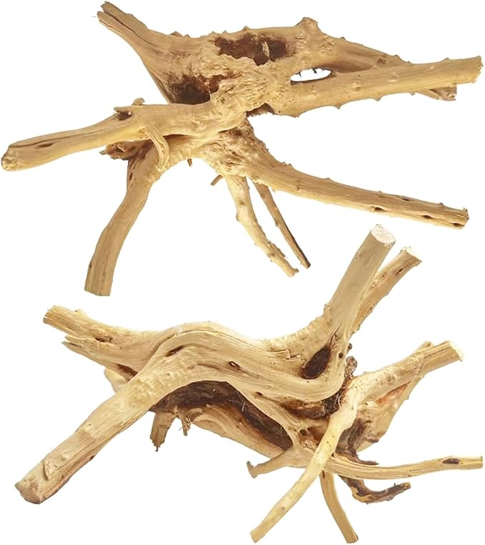 Jorewood Natural Large Spiderwood Driftwood for Aquarium Decor Rptile Fish Tank Decoration Assort Branch 11-14'' 2 Pcs