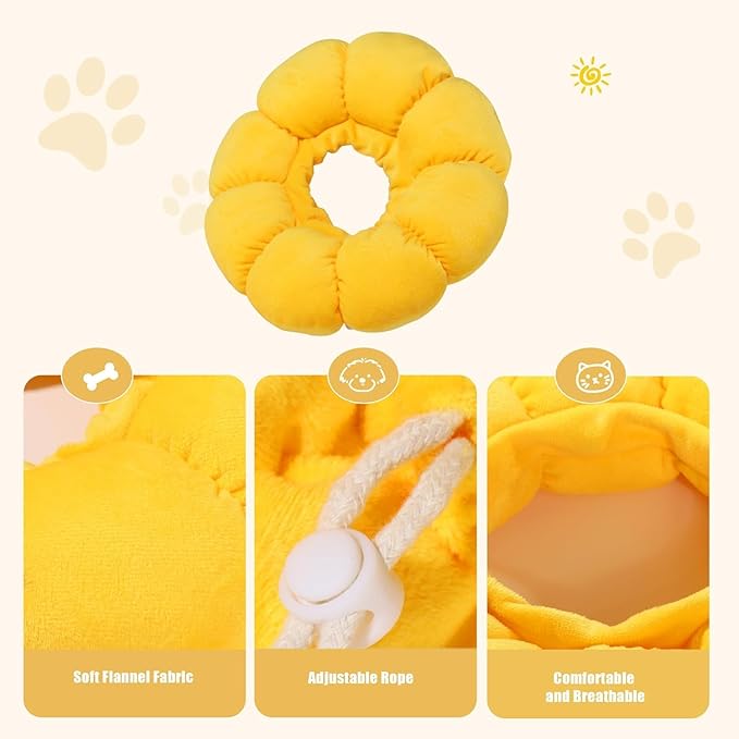 HOMBYS Soft Dog Cone for Dogs and Cats, Cute & Fluffy Flower Shape for Claming, Adjustable Dog Collar Alternative After Surgery, Protective Elizabethan Collar for Dogs Recovery & Stop Licking, S
