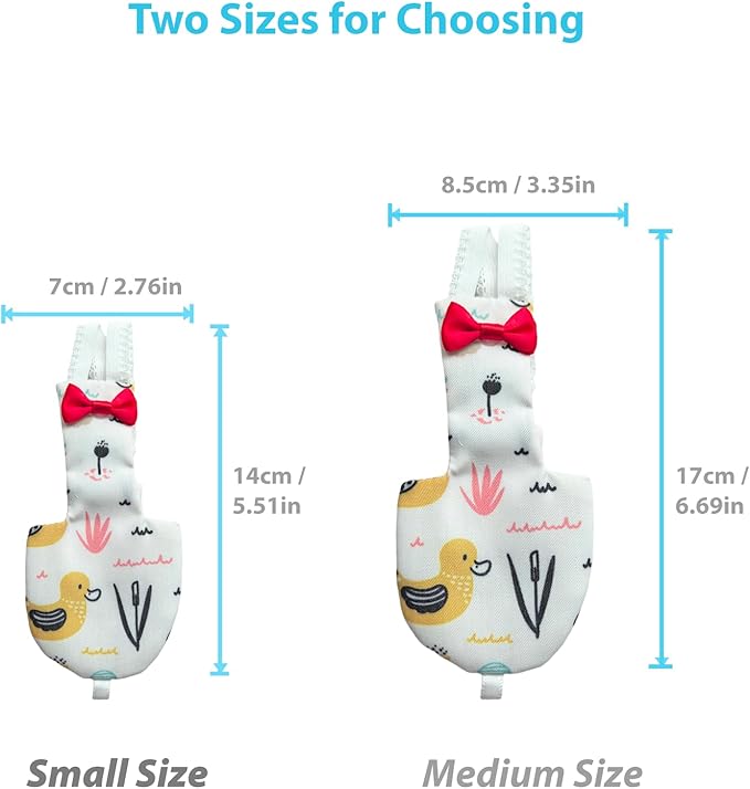 UKJENT Bird Diaper Protective Parrot Nappy - 4 Pack, Reusable Flight Suit with Waterproof Inner Layer, Washable Cute Urine Wet Suit for Cockatiel Monk Parakeet Sun Parakeet Lory(S)