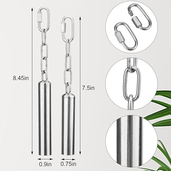 Hypeety Stainless Steel Bell Bird Toys Chew Toy for Parrot, Macaw, African Greys, Small Cockatoo, Parakeet, Cockatiels Heavy Duty Bird Cage Stand Toys (L-8.45 inch)
