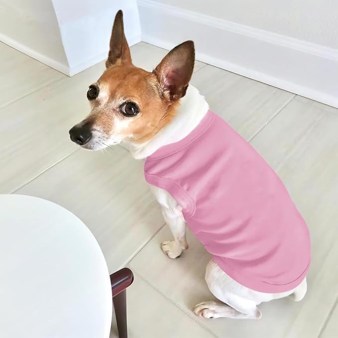 Custom Dog Clothes Shirts for Small Large Dogs Breathable Pet Shirt Customized Image Text Sleeveless Tank Tops for Puppy Cats Customize Pets Apparel Gifts, Light-Pink, 4XL