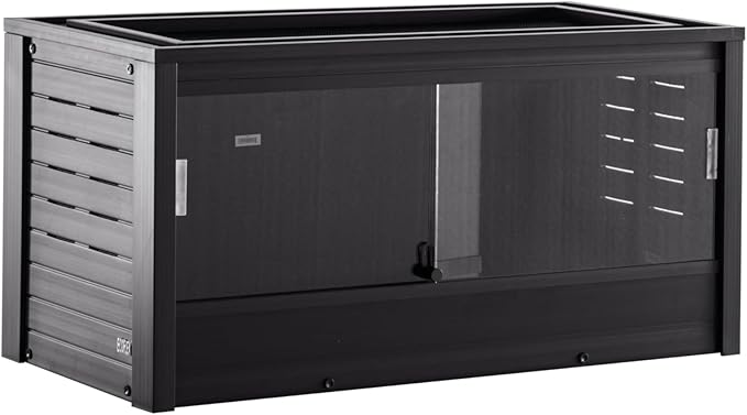 New Age Pet ECOFLEX Two Medium Reptile Enclosures with Matching Stacker Combo Set in Black
