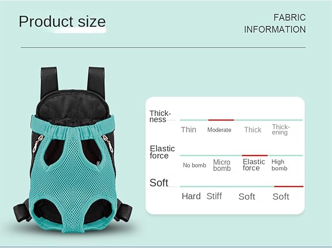 Portable Pet Carrier Backpack, Adjustable Pet Front Cat Dog Carrier Backpack Travel Bag for Small Medium Dogs Cats Puppies, Cat Backpack Carrier for Hiking Cycling (H, L)