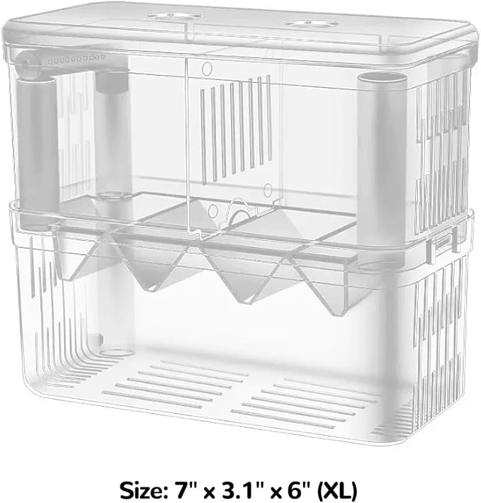 J-star Extra Large Fish Breeder Box for Aquarium Tank, Acrylic Breeding Box for Guppy/Betta/Shrimp/Clownfish, Baby Fish Hatchery & Isolation Tank