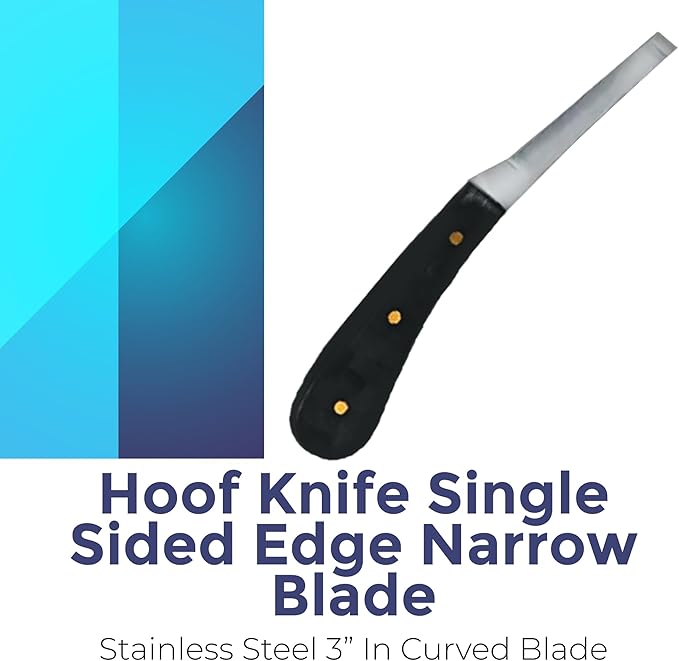 Regular Hoof Knife for Horses – Farrier Tool with Plastic Grip – Hoof Trimming Knife for Equine Care & Veterinary Use (Left Hand)