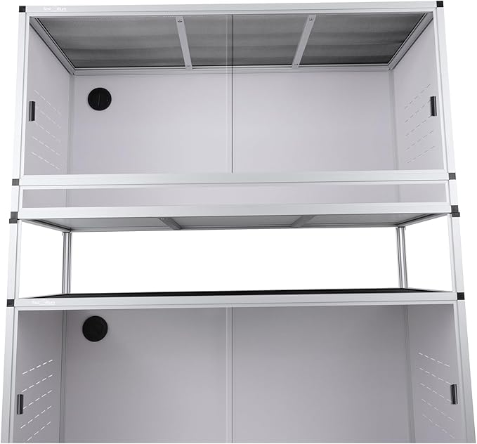 PVC Reptile Enclosure 76 Gallon ToxiRium Large Reptile Terrarium 44''x20''x20 Tank for Bearded Dragon Gecko Lizard Snake,Wide Breeding Lounge Vivarium Area with Sliding Doors Lock