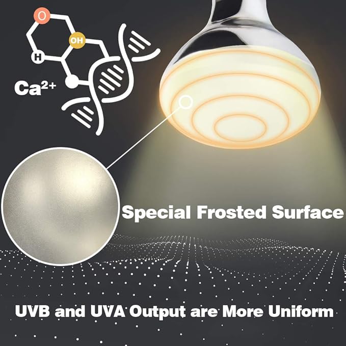 LUCKY HERP 80 Watt UVA+UVB Vapor Heat Lamp Bulb, High Intensity Self-Ballasted Heat Basking Lamp/Bulb/Light for Reptile and Amphibian, Sun Lamp for Bearded Dragon Lizard Turtle