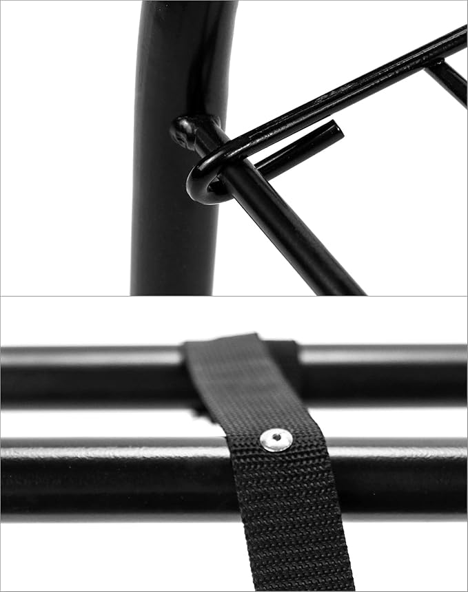 QWORK Freestanding Portable Saddle Rack, Powder Coated Frame Standing Holder, Saddle Strong Tubular Steel 24" L x 19" W x 35" H