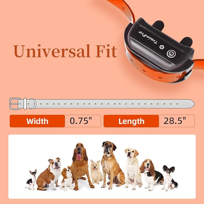 Universal 27 ½” X ¾” Replacement Band Strap for Dog Training Collar - Adjustable Waterproof TPU for Remote E-Collar, Static/Vibration Shock Trainer, Fits Most Bark Control & Obedience Devices