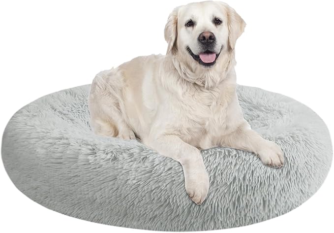 Nisrada Dog Bed for Small Medium Large Dogs, 30 inch Calming Dogs Bed, Washable-Round Cozy Soft Pet Bed for Puppy and Kitten with Slip-Resistant Bottom