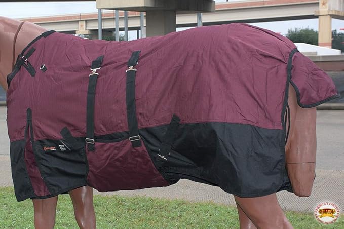HILASON 1200D Winter Waterproof Poly Horse Blanket Belly Wrap | Turnout Blankets for Horses