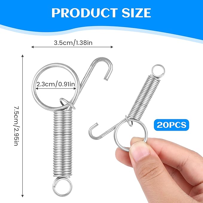 40 PCS Spring Latch for Cages, Spring Door Latch for Rabbit, Wire Cage Clips Cat Small Hook, Rabbit Wire Clips, Dog Crate Lock, Pet Dog Cat Birds Parrot Squirrel Hook