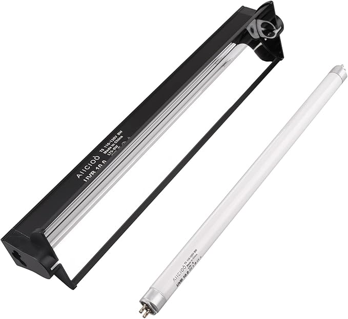 Aiicioo T5 UVB Lighting Combo Kit - 12" Light Fixture Desert 10.0 Terrarium Hood Light Fixture & High Output T5 HO UVB Bulb for Reptiles Chameleon Gecko (watts, 8)