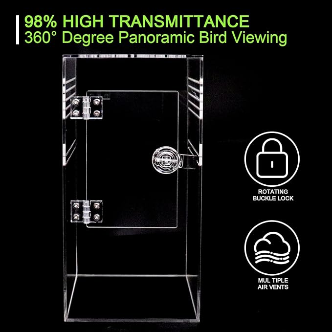 NANEEZOO Jumping Spider Enclosure with Front Opening Door, 6"x6"x12" Reptile Breeding Box Micro Habitat Terrarium for Small Tree Dwelling Reptiles, Spiders, Mantis & Invertebrates