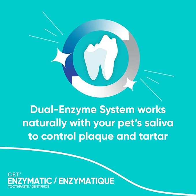 Virbac C.E.T. Enzymatic Toothpaste Eliminates Bad Breath by Removing Plaque and Tartar Buildup Best Pet Dental Care Toothpaste Vanilla Mint Flavor 2.5 Oz Tube