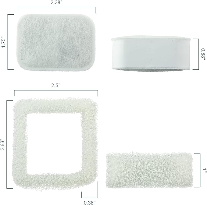 PET STANDARD Water Filters, Compatible with iPettie® Tritone Ceramic Fountain, Pack of 12