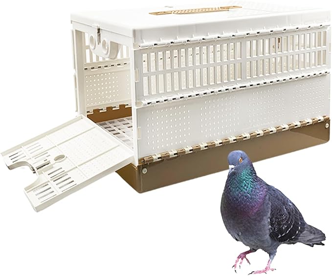 Collapsible Bird Cage Plastic Bird Cage Portable Birds Cages Outdoor Small Birds Cages Suitable for Pigeons Parrots fledglings The Best Choice for Birds to Play and Race Training