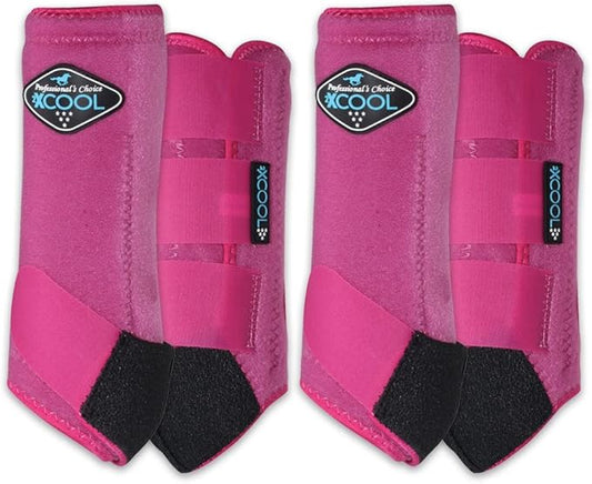 Professional's Choice 2XCOOL Sports Medicine Horse Boots | Protective & Breathable Design for Ultimate Comfort & Durability in Active Horses | Value 4 Pack | Large Raspberry