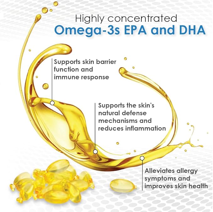 Omega Caps HP Snip Tips for Medium and Large Dogs High Potency EPA and DHA Maximum Bioavailability Fish Oil Supplement Vet Formulated Made in USA Skin Coat Joint and Heart Health 60 Capsules