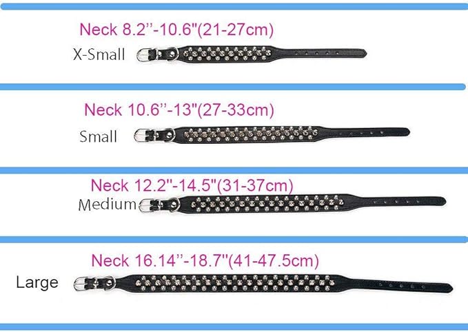 Spiked Dog Collar Soft Pu Leather Mushrooms Rivet Spike Studded Puppy Adjustable Pet Collars for Small Breeds (M, White)
