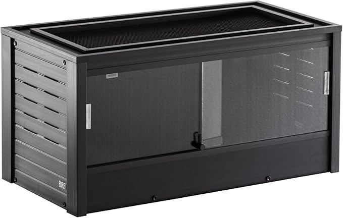 New Age Pet ECOFLEX Medium Reptile Enclosure with Matching Cabinet Stand Set in Black