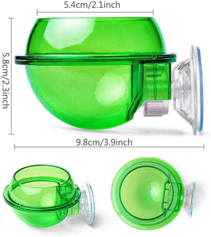 Tfwadmx Chameleon Bowl, Reptile Feeding Feeder,Worm Live Fodder Container, Water Dish Gecko Ledge Suction Cup Feeder Chameleon Supplies Accessories for Gecko Lizard Bearded Snakes Dragon 2 Pcs