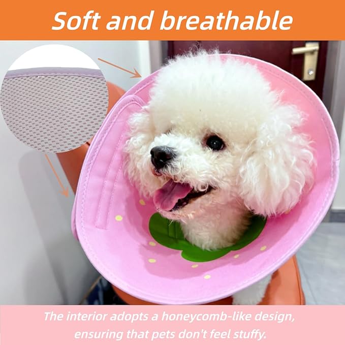 Soft Dog Cone Collar for Dogs After Surgery, Adjustable Dog Recovery Cone Collar for Medium Small Puppy Dogs and Cats to Stop Licking (Donut M)