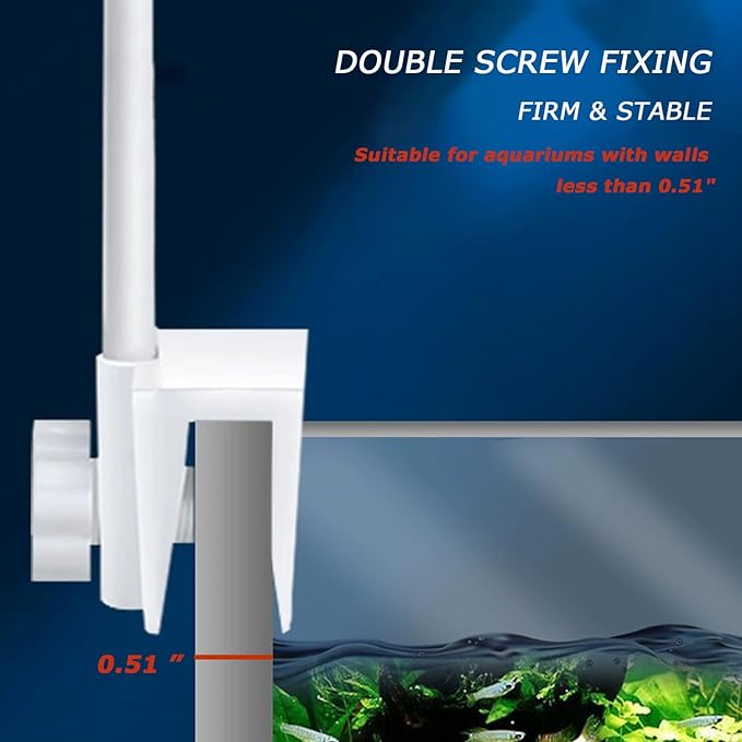 LED Aquarium Light Full Spectrum Clip Fish Tank Light Plants Light 360° Adjustable 2 Light Bar Super-Bright 13.2W Suitable for 20-75 Gal Fish Tank
