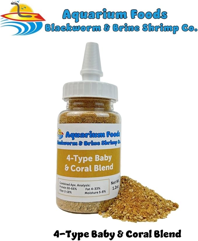 Aquatic Foods Inc. 4-Type Mixed Blend of Cyclops, Daphnia, Rotifers, Ready to Eat Brine Shrimp Eggs for Tropical Fish Fry, Babies, Guppies, Tetras, Bettas, Nano Fish…1.2oz Squeeze Bottle