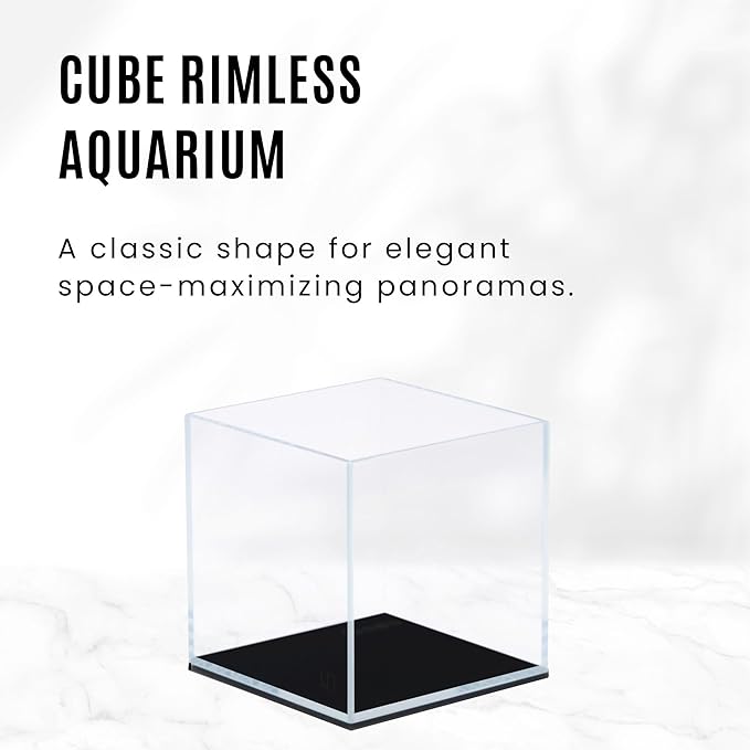 UNS Ultra Clear Rimless Tank - 16.9GAL | 64L - 15.74x15.74x15.74 | 40x40x40 CM, 6mm Glass Thickness, Leveling Mat Included - Low Iron, High Clarity Fish Tank w/ 45° Mitered Edge - [40C]