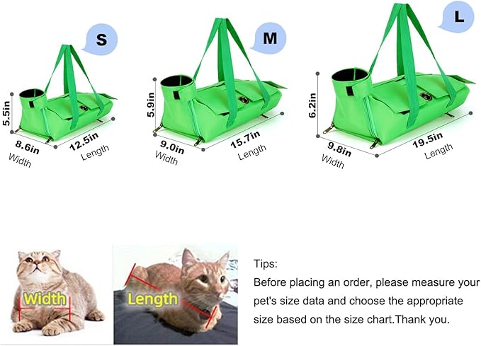 HDKUW Cat Grooming Bag,Foldable Travel Carrier for Cats,Anti-Bite Anti-Scratch Cat Grooming Restraint Bag,Pet Carrier for Administering Eye Drops,Ear Cleaner,Clipping Nails Blue S