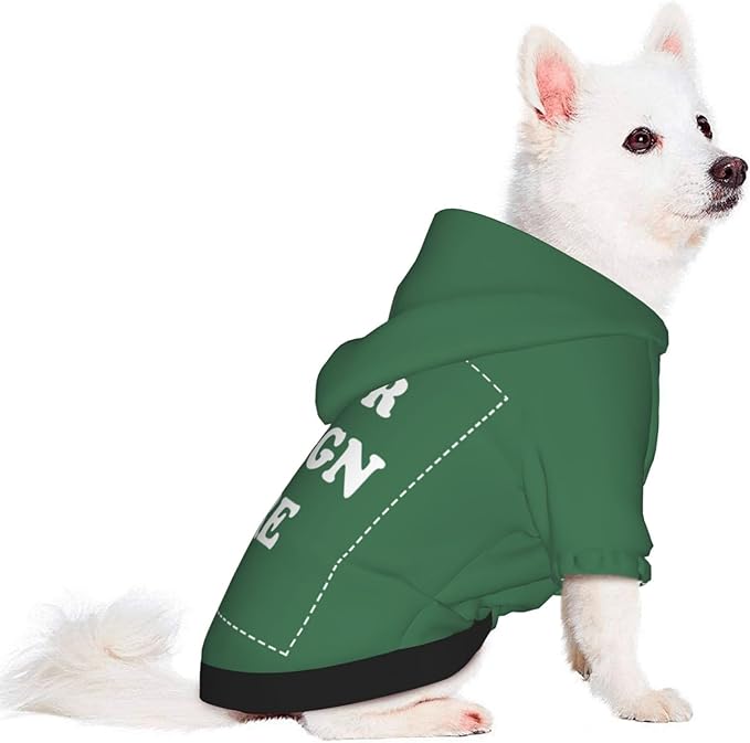 Personalized Dog Hoodie, Custom Dog Costumes for Small Dogs, Holiday Happy Dog Clothes Football Pet Shirt Sweater with Name Number for Girl/Boy Cats/Kitten, Green, M