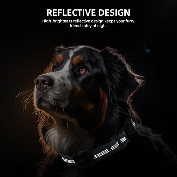 Upgraded AirTag Dog Collar, IP68 Waterproof Air Tag Dog Collar Holder, Reflective, Ultra-Durable, Comfortable Padded, Heavy Duty Dog Collars for Small Medium Large Dogs (S (10.6"-13.6"), LightBlue)
