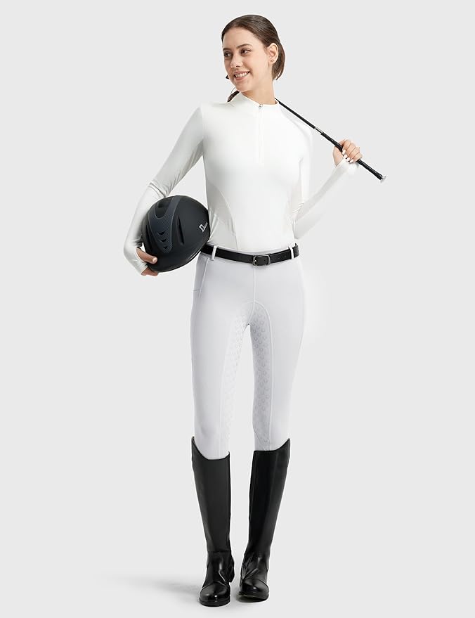 FitsT4 Sports Women's Full Seat Riding Tights Active Silicon Grip Horse Riding Tights Equestrian Breeches