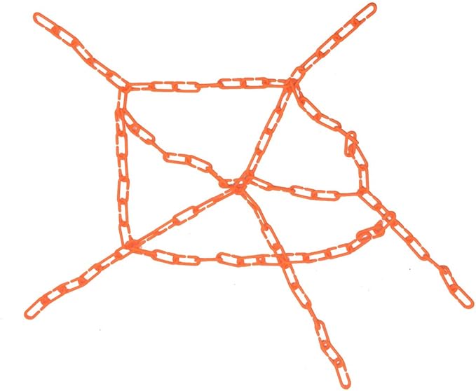 200-Piece Orange Plastic Chain Links & Toys - Interlocking C-Clip Bird Cage Accessories for Parakeets, Sugar Gliders, Small Pets (Climbing/Swinging Toys)