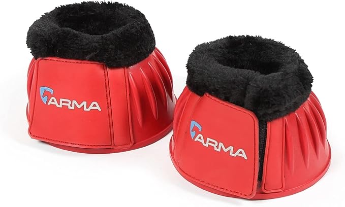 Shires Equestrian Equine Horse Arma Fleece Overreach Green Cob Bell Boots