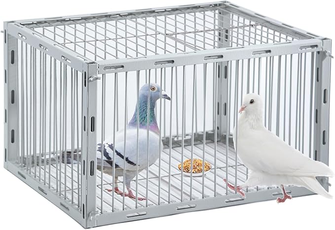 Pigeon Trap with Escape-Proof Design,Birds Trap with One-Way Entry,Chicken and Bird Traps Cage for Pigeon,Portable & Easy Assembly,Unharmful Made of High-Strength Iron with Anti-Rust Paint