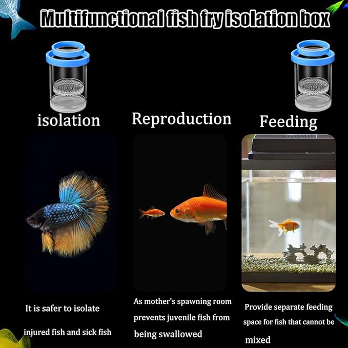 Upgrade Floating Fish Breeding Isolation Box Plastic Mesh Hatchery Incubator Breeder Box BlueLarge