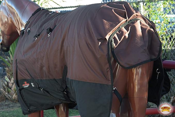 HILASON 1200D Winter Waterproof Poly Horse Blanket Belly Wrap | Turnout Blankets for Horses