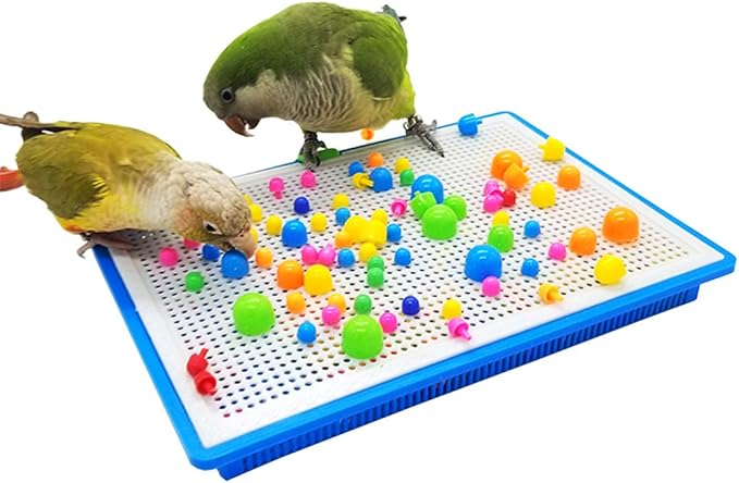 QBLEEV Parrot Puzzle Toys - Bird Intelligence Training, Parakeet & Conure Cage Accessories, Cockatiel Foraging & Chewing Toys