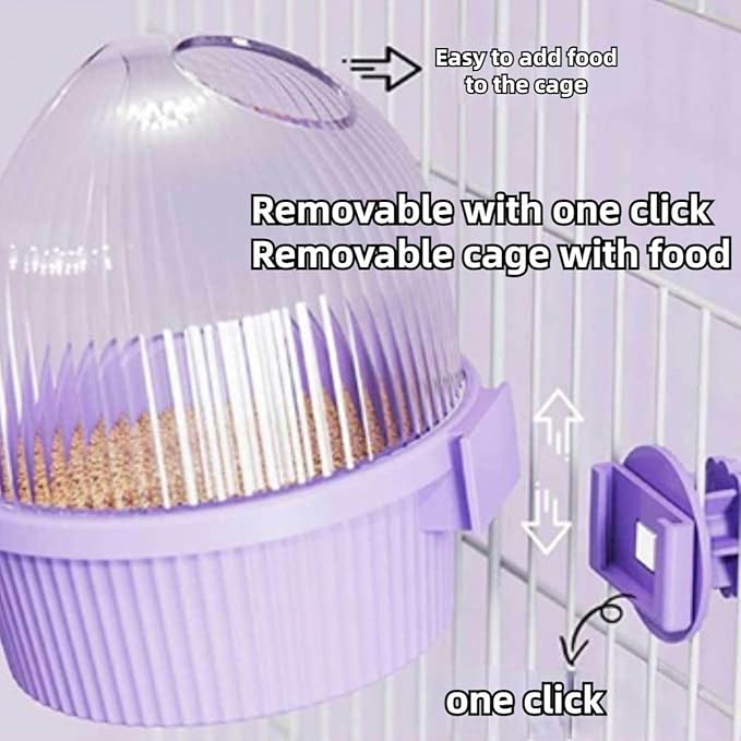 Bird Feeder for Cage – No Mess Feeder & Water Dispenser, Easy to Install and Clean, Semi-Enclosed Design Prevents Splashing (Yellow)