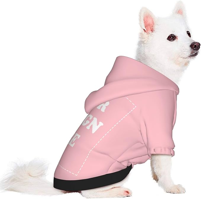 Personalized Dog Hoodie, Custom Dog Costumes for Small Dogs, Holiday Happy Dog Clothes Football Pet Shirt Sweater with Name Number for Girl/Boy Cats/Kitten, Pink, XL