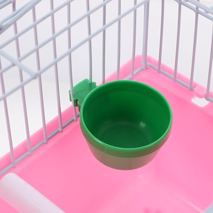 balacoo Portable Bird Cage for Lovebirds Lightweight and Spacious Travel Carrier with Perch Food Box and Waterer for Pet Birds Go Owners
