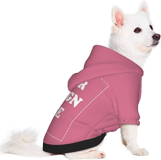 Personalized Chihuahua Dog Hoodie, Custom Pet Warm Sweatshirt Costume with Name Number Photo, Customize ID Clothes for Pupppy Kitten Dogs Cats, DarkPink, XL