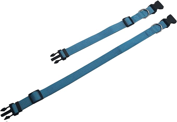 Adjustable Nylon Dog Collar, Nylon pet Collar 1 Inch 3/4 Inch 5/8 Inch Wide, for Large Medium Small Dogs (M(3/4" x 14-21"), Sky Blue)