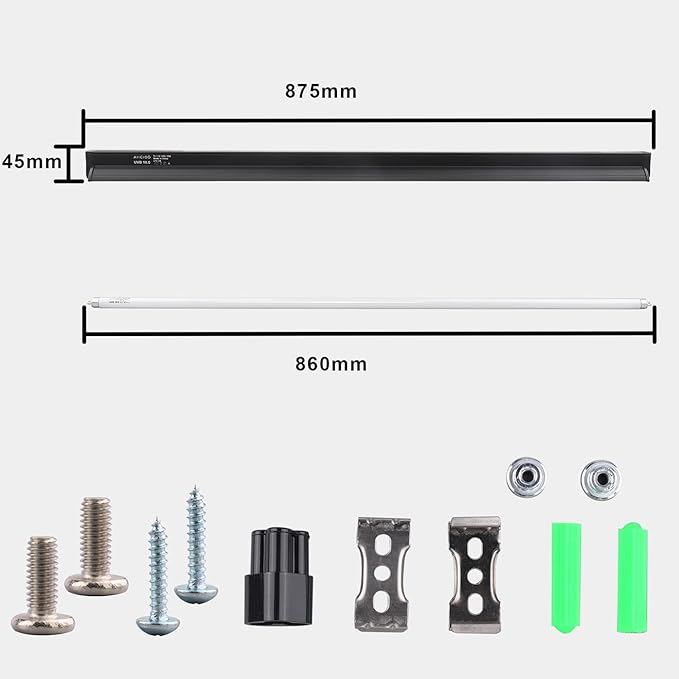 Aiicioo T5 UVB Lighting Combo Kit - Desert 10.0 Terrarium Hood Light Fixture & High Output T5 HO UVB Bulb for Reptiles Chameleon Gecko (34Inch 39W)