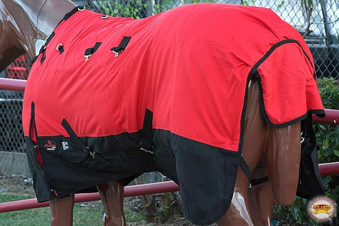 HILASON 1200D Winter Waterproof Poly Horse Turnout Blanket Belly Wrap Red | 78 in