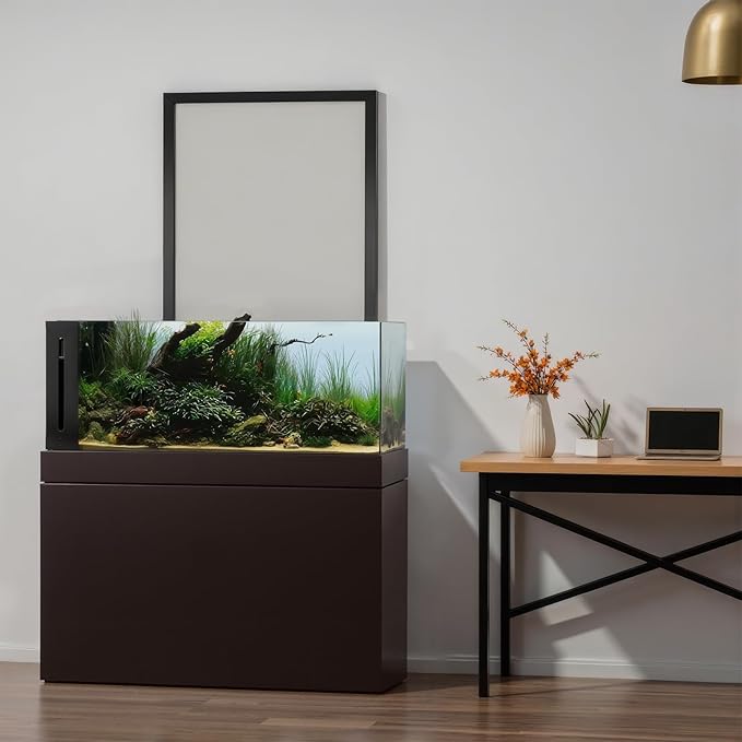 Ultra Clear Rimless Aquarium Tank gallons Low Iron Glass Side Filtration + Anti-Jumping net (40Gal)