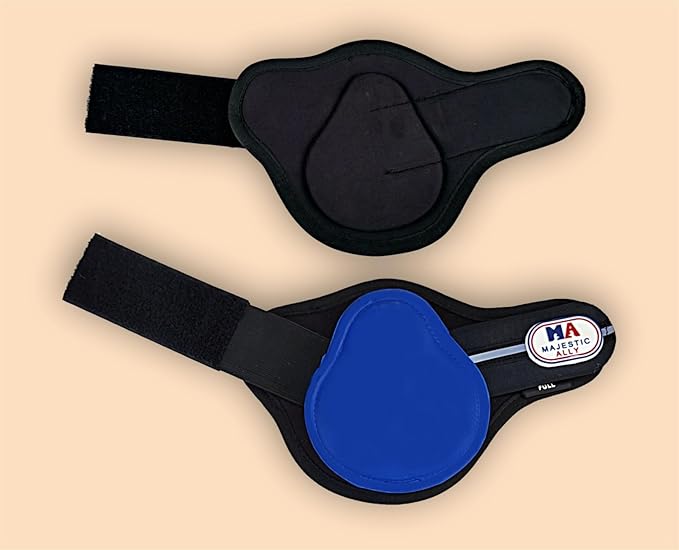 Majestic Ally Horse Leg Protection Fetlock and Tendon Boots Set, PU Shell, Neoprene Lining, Hook and Loop Closures, Multiple Colors and Sizes