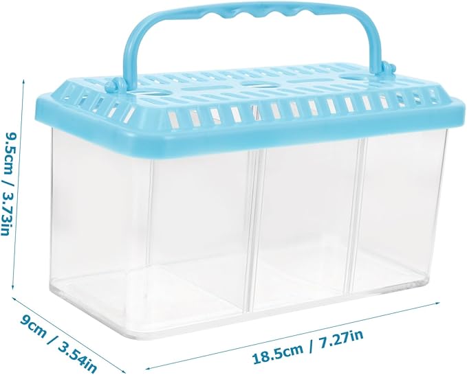 VOSAREA Transparent Fish Breeding Box with Compartment Dividers Fish Isolation Tank for Betta Shrimp Easy to Clean Portable Design Safe Material Increases Survival Rate